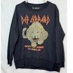 Def Leppard Men’s Small Gray “Rock of Ages” Long Sleeve Sweater Shirt Band Merch